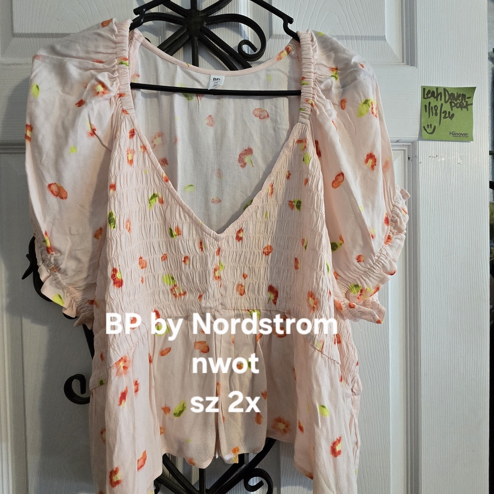 BP Light Pink Floral Blouse
